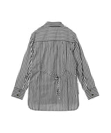 Stripe Cotton Oversized Tie String Shirt-GANNI-Forget-me-nots Online Store