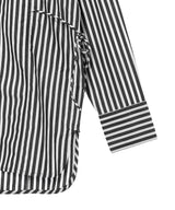 Stripe Cotton Oversized Tie String Shirt-GANNI-Forget-me-nots Online Store