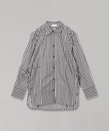 Stripe Cotton Oversized Tie String Shirt-GANNI-Forget-me-nots Online Store