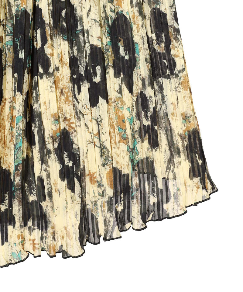 Printed Pleats Smock Midi Straps Dress-GANNI-Forget-me-nots Online Store