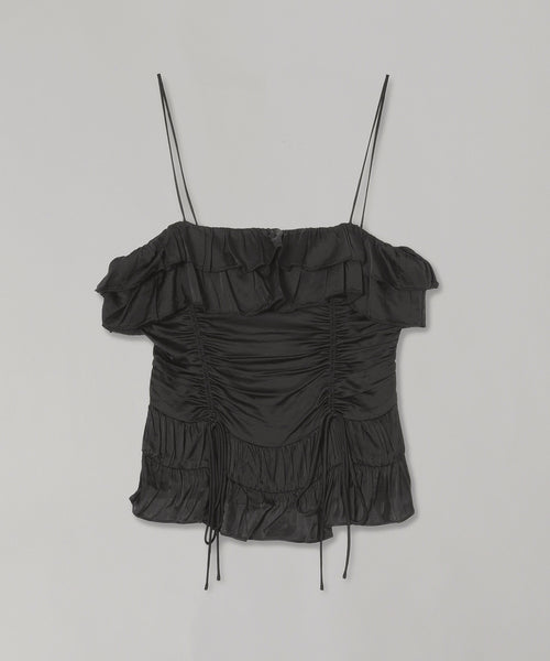 Solid Satin Slip Top-GANNI-Forget-me-nots Online Store