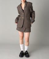 Check Wool Mix Oversized Blazer-GANNI-Forget-me-nots Online Store