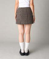 Check Wool Mix Skirt-GANNI-Forget-me-nots Online Store