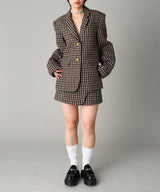 Check Wool Mix Skirt-GANNI-Forget-me-nots Online Store