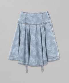 ＜Archive Sale＞Blue Allover Printed Flare Denim Long Sk-WE11DONE-Forget-me-nots Online Store