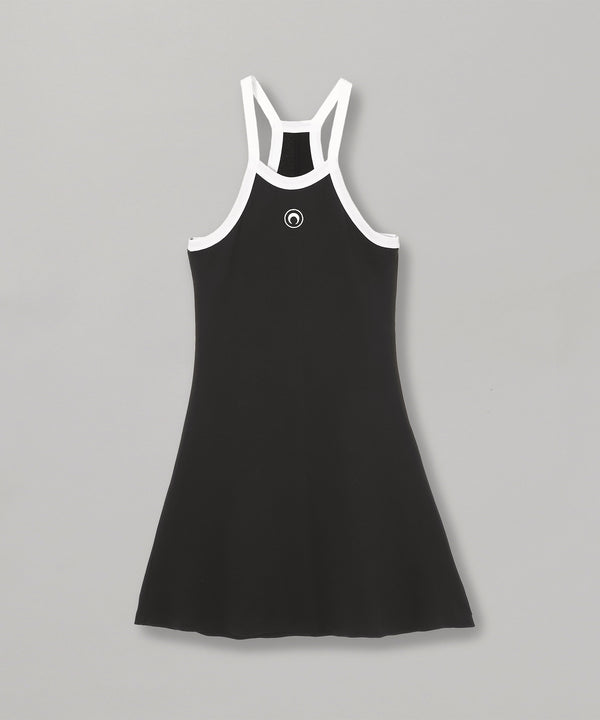Organic Cotton Rib 2X2 Flared Dress-Marine Serre-Forget-me-nots Online Store