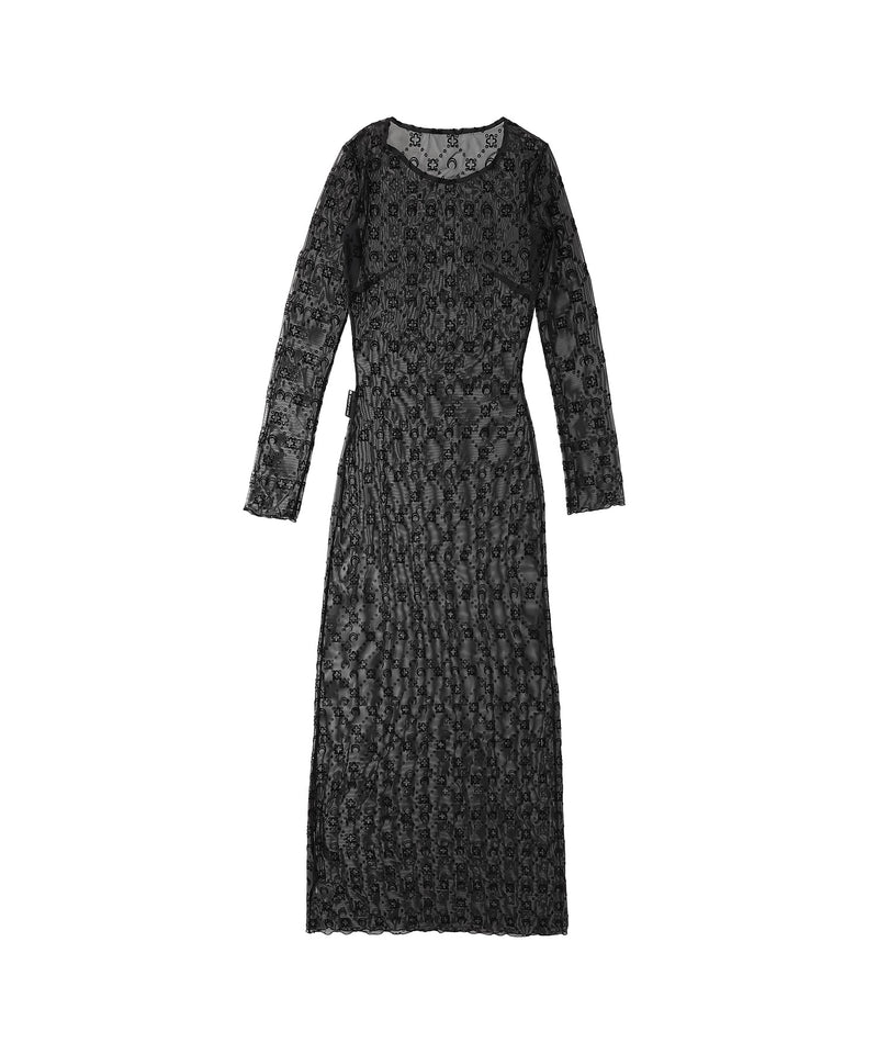 Moonogram Mesh Flock Long Dress W-Marine Serre-Forget-me-nots Online Store