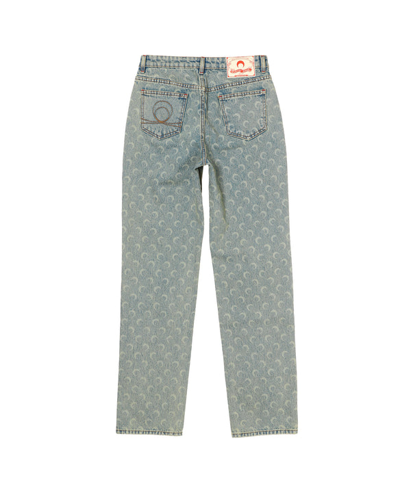 Moon Laser Denim Loose Jeans-Marine Serre-Forget-me-nots Online Store