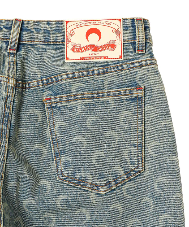 Moon Laser Denim Loose Jeans-Marine Serre-Forget-me-nots Online Store