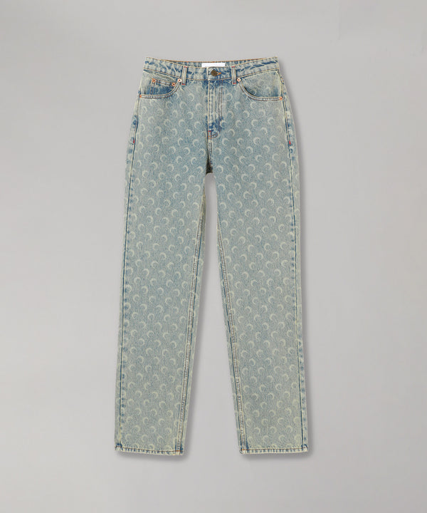 Moon Laser Denim Loose Jeans-Marine Serre-Forget-me-nots Online Store