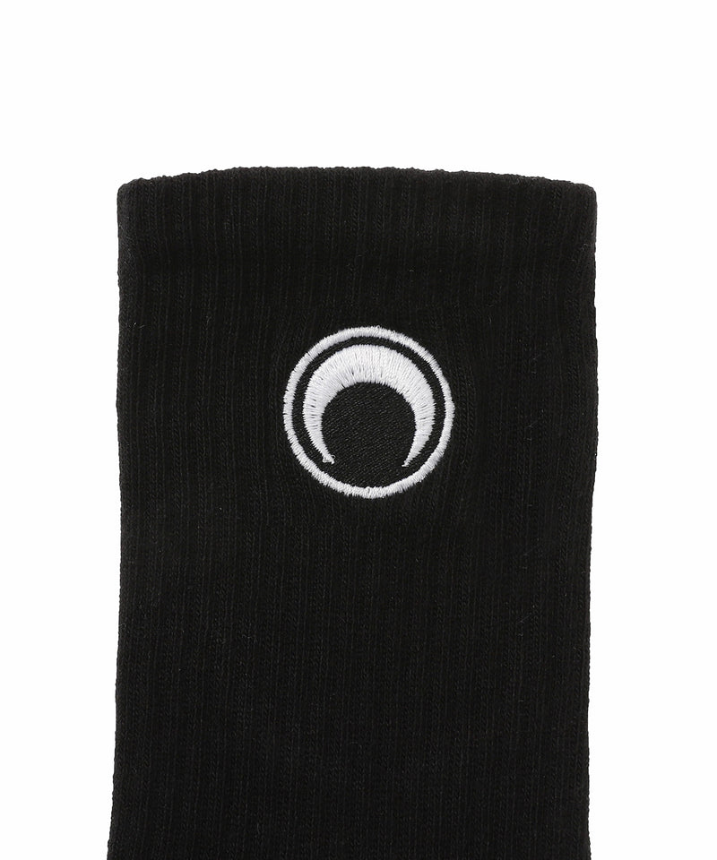 Moon Logo Ribbed Jersey Ankle Socks-Marine Serre-Forget-me-nots Online Store