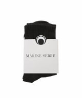 Moon Logo Ribbed Jersey Ankle Socks-Marine Serre-Forget-me-nots Online Store