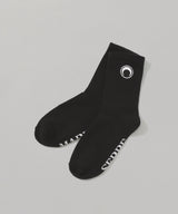 Moon Logo Ribbed Jersey Ankle Socks-Marine Serre-Forget-me-nots Online Store