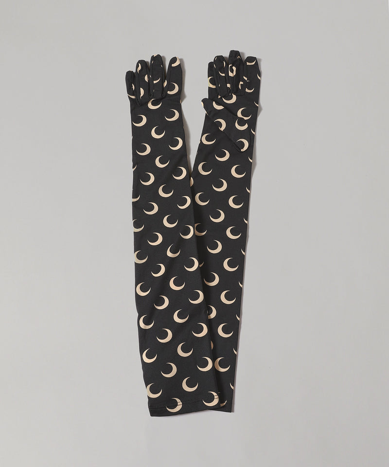 Moon Printed Jersey Wrist Lenght Gloves-Marine Serre-Forget-me-nots Online Store