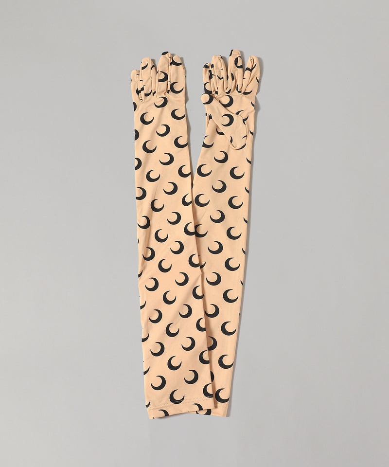 Moon Printed Jersey Wrist Lenght Gloves-Marine Serre-Forget-me-nots Online Store