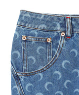 Moon Laser Denim Mini Skirt-Marine Serre-Forget-me-nots Online Store