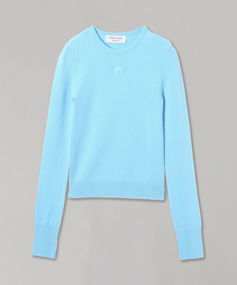 Moon Logo Knit Fitted Sweater-Marine Serre-Forget-me-nots Online Store