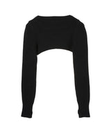 Moon Logo Knit Ultra Cropped Sweater-Marine Serre-Forget-me-nots Online Store