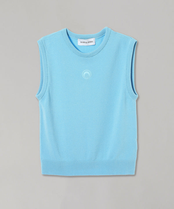 Moon Logo Knit Vest-Marine Serre-Forget-me-nots Online Store