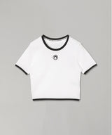 Moon Logo Ribbed Jersey Cropped Top-Marine Serre-Forget-me-nots Online Store