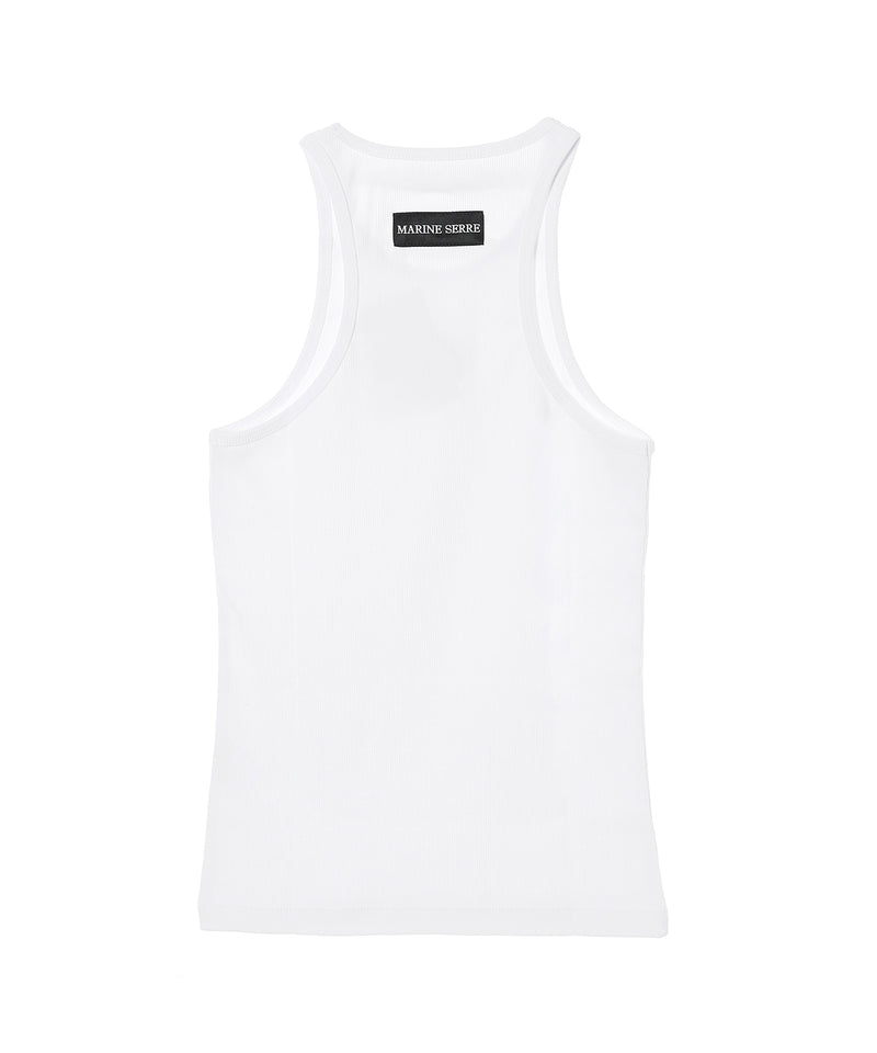 Moon Logo Ribbed Jersey Tank Top-Marine Serre-Forget-me-nots Online Store