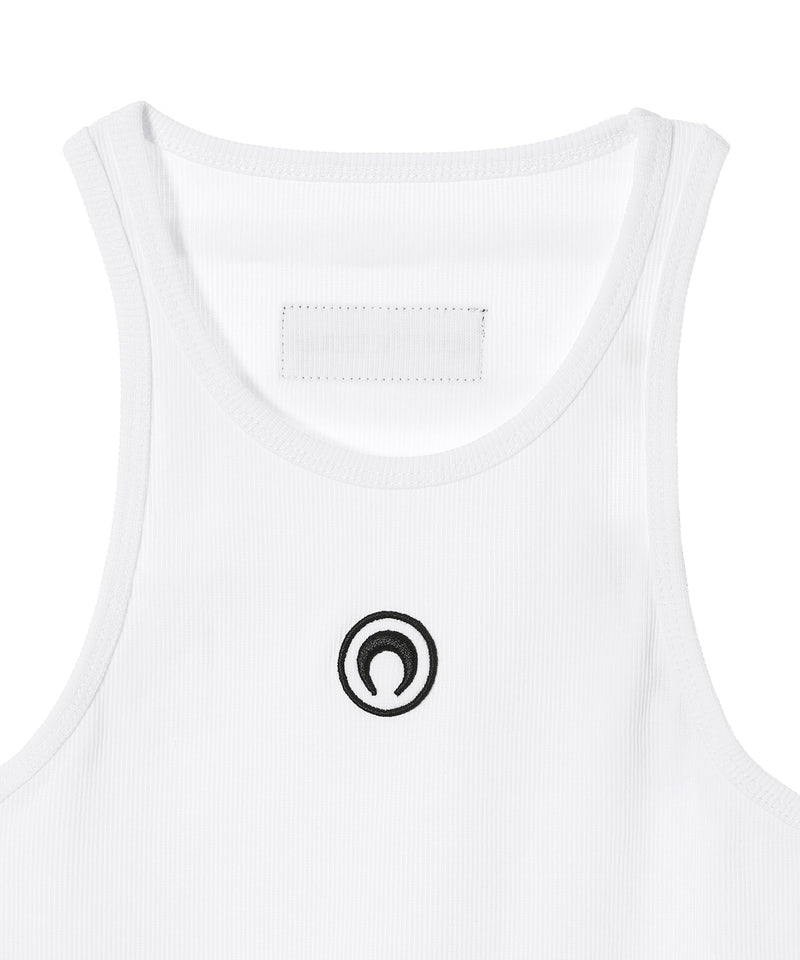 Moon Logo Ribbed Jersey Tank Top-Marine Serre-Forget-me-nots Online Store