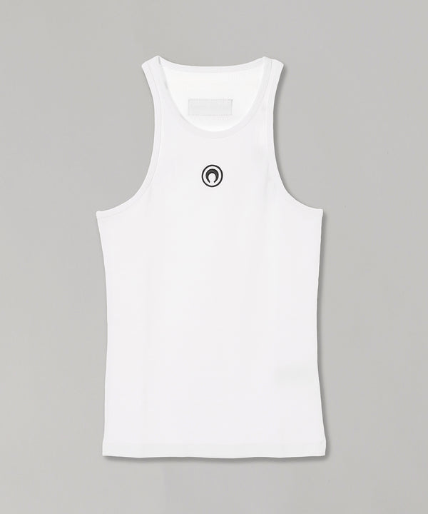 Moon Logo Ribbed Jersey Tank Top-Marine Serre-Forget-me-nots Online Store