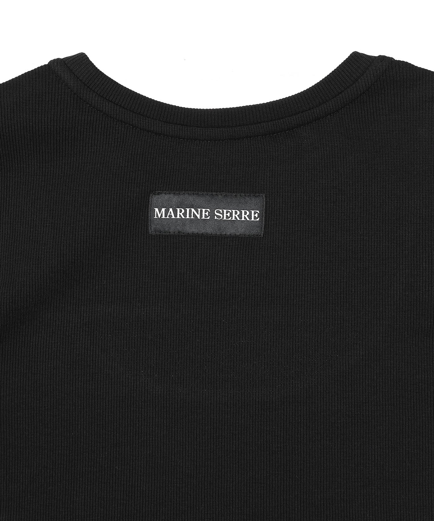 マリーンセル(Marine Serre)｜Moon Logo Ribbed Jersey Cut-Out T-Shirt -  242397001027｜スニーカー・ファッションのForget-me-nots