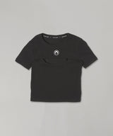 Moon Logo Ribbed Jersey Cut-Out T-Shirt-Marine Serre-Forget-me-nots Online Store