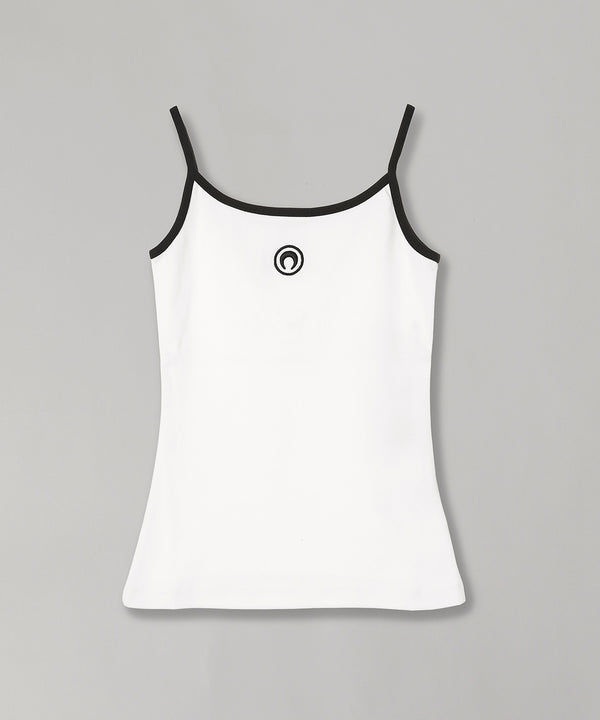 Moon Logo Ribbed Jersey Tank Top-Marine Serre-Forget-me-nots Online Store