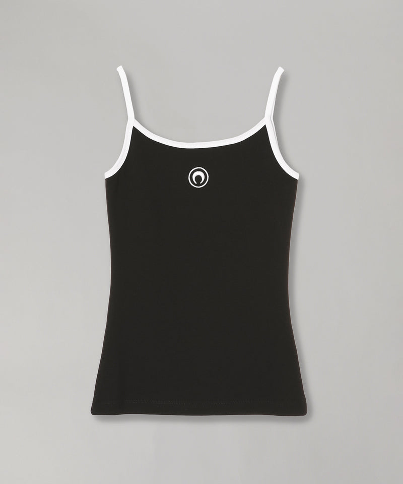 Moon Logo Ribbed Jersey Tank Top-Marine Serre-Forget-me-nots Online Store