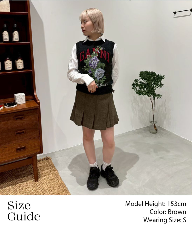 Wool Mini Skirt-Forget-me-nots-Forget-me-nots Online Store