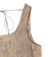 Printed Stretch Cotton U-neck Mini Dress
