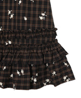 Yarn Dyed Check U-neck Mini Dress