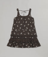 Yarn Dyed Check U-neck Mini Dress