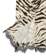 Printed Stretch Satin V-Neck M