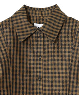 Crinkled Taffeta Check Peplum