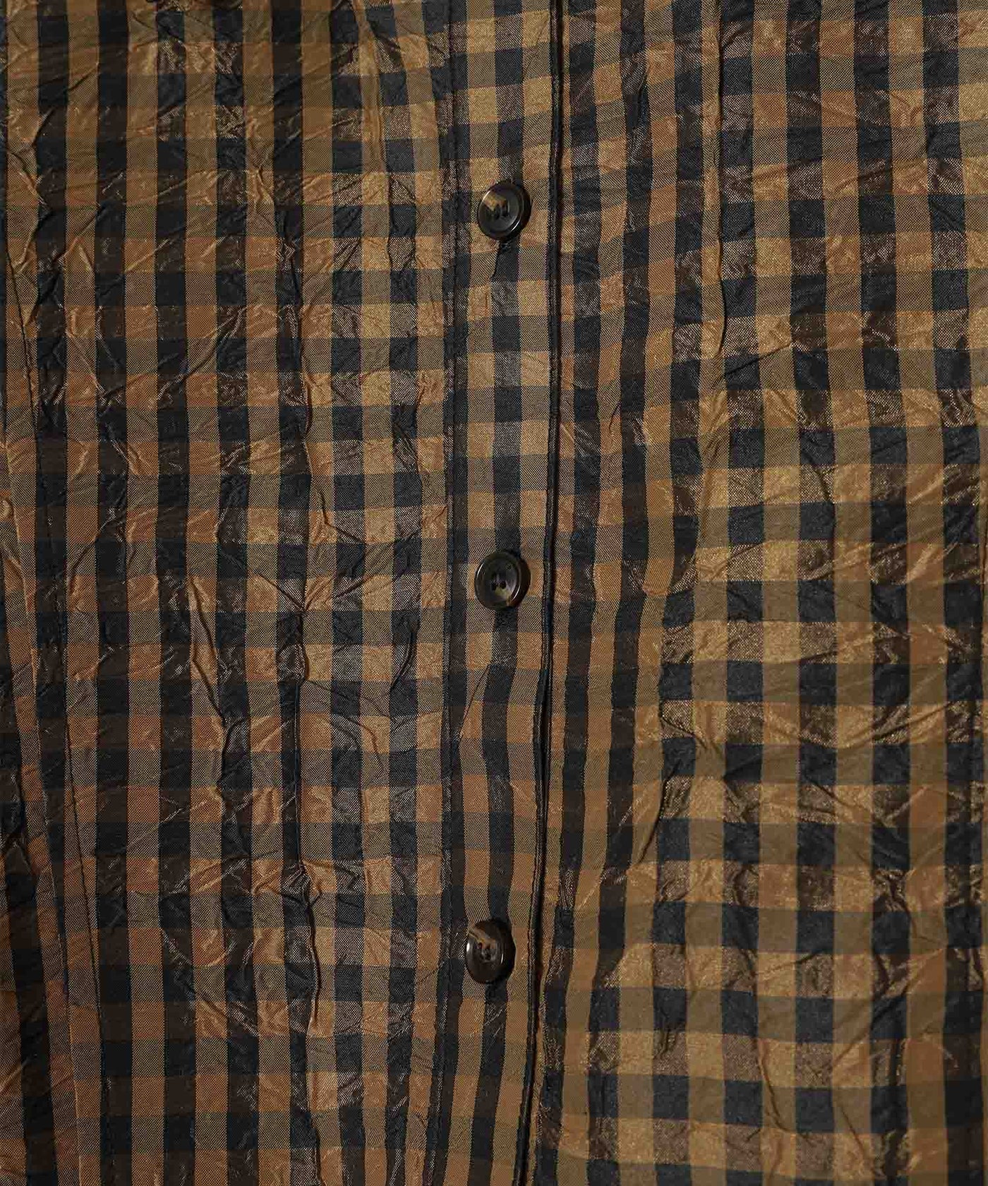 Crinkled Taffeta Check Peplum Shirt｜ガニー(GANNI)｜Forget-me-nots 