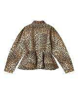 Printed Stretch Cotton Peplum Shirt-GANNI-Forget-me-nots Online Store