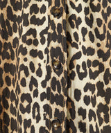 Printed Stretch Cotton Peplum Shirt-GANNI-Forget-me-nots Online Store