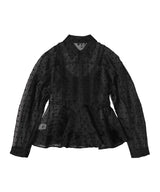 Flocked Organza Peplum Shirt-GANNI-Forget-me-nots Online Store