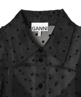 Flocked Organza Peplum Shirt-GANNI-Forget-me-nots Online Store