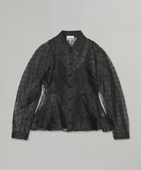 Flocked Organza Peplum Shirt-GANNI-Forget-me-nots Online Store