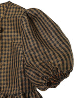 Crinkled Taffeta Check Peplum