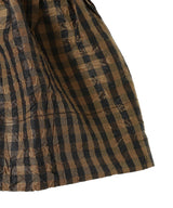 Crinkled Taffeta Check Peplum