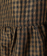 Crinkled Taffeta Check Peplum