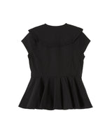 Stretch Cotton Peter Pan Collar Shirt-GANNI-Forget-me-nots Online Store