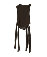 Marl Mesh Tie Knot Tank Top-GANNI-Forget-me-nots Online Store