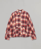 Cotton Flannel Check Peplum Shirt