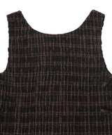 Yarn Dyed Check Smocked Tie String Top